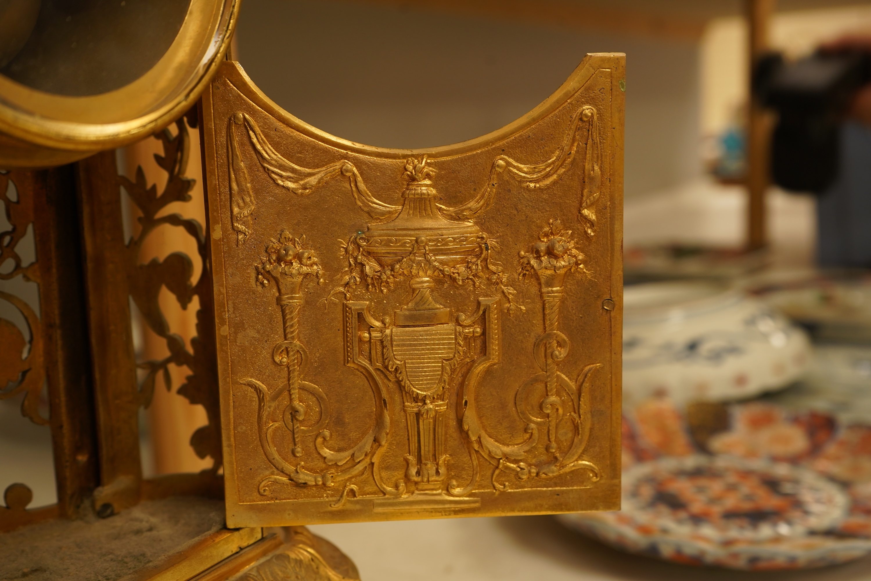 A Louis XIV style ormolu mantel clock, 54cm high